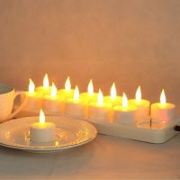 Set of 12 Rechargeable led candle Flameless TeaLight Electric Candles lamp Waxless Valentine Home Wedding Xmas Table Decoration