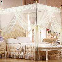 【LZ】✼  BLUELANS Mosquito Net Princess Lace Four Corner Post Student Canopy Bed Mosquito Net for Twin Full Queen King Bed Drop Shipping