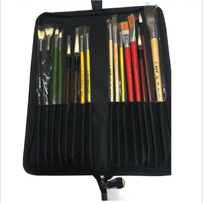 Oxford Cloth Zippered Brush Bag With 12+2 Holes Professional School&amp;Office Pencil Case