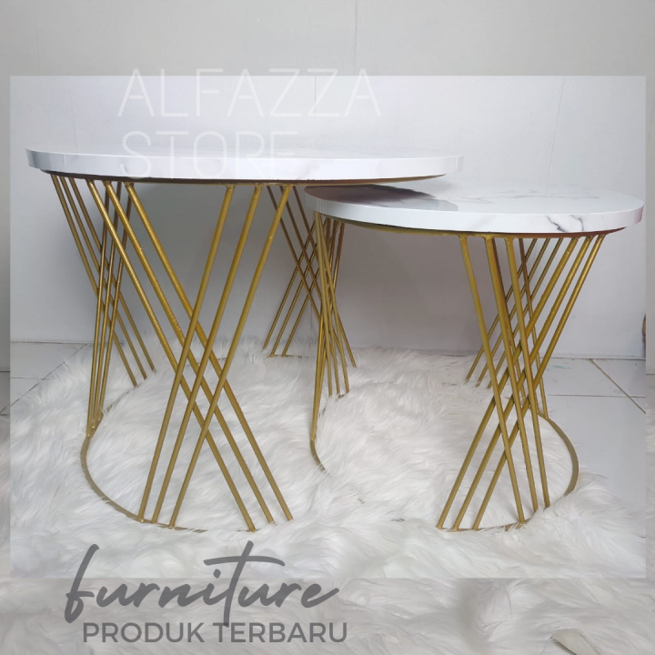 Meja set ruang tamu, Meja bulat aesthetic murah, meja bulat minimalis