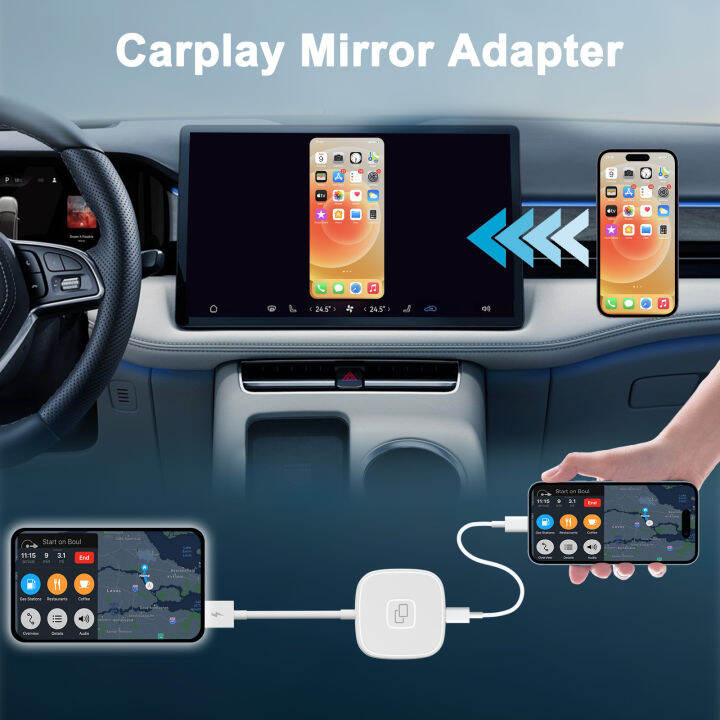 Carplay to Car Mirror Adapter Wired Carplay Mirroring Dongle Carplay