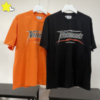 23SS New HI-SPEED Vetements Orange Black T Shirt Men Women 1:1 Classic Logo Print VTM Tee Oversized Short Sleeve