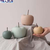 TEAZLE ตกแต่งบ้านผลไม้ตกแต่งของประดับโต๊ะทำงาน Apple เครื่องประดับของแต่งบ้านเซรามิก Apple โปร่งแสง