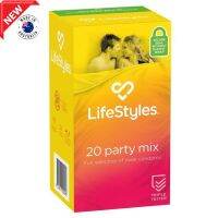 LifeStyles Condoms Party Mix 20 Pack 53mm ถุงยางอนามัยคละหลายกลิ่นและรูปแบบพิเศษสินค้านำเข้าจากออสเตรเลียพร้อมส่ง