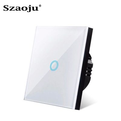♤▫ Wall Touch Switch 220V EU Standard Tempered Crystal Glass Panel Power 1/2/3 Gang 1 Way Light Sensor Switches Waterproof
