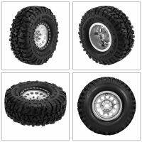 4Pcs High Grip 2.2 Inch Rubber Tire Alloy Beadlock Rims Wheel for Trx4 Axial Scx10 D90 RC Car