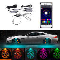 Newest APP control Car Fender Wheel Eyebrow Protector LED Lights Lamp Kit RGB Car Wheel Eyebrow Lamp Flash With Breathe