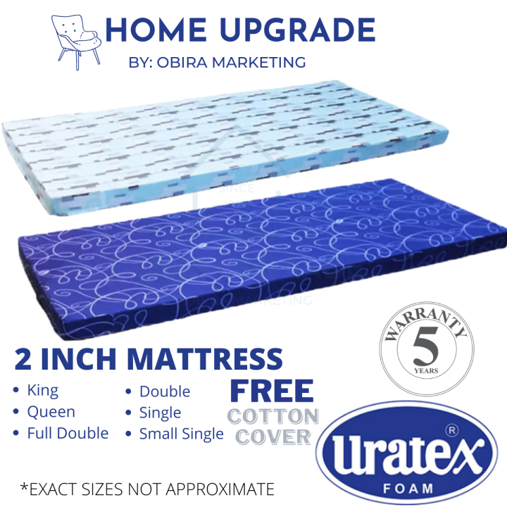 Original URATEX Foam Mattress - 2 Inch Thick (S, Single, Double, Full ...