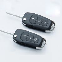 3ปุ่ม Flip Folding Remote Key Case Shell สำหรับ Ford Escort Mondeo Everest พร้อม Hu101 Key Blade Fob Key Blank Cover