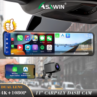 Asawin กระจก CM11 In กระจก Carplay สำหรับรถ4K ด้านหน้าและด้านหลัง Wifi รถยนต์ไร้สายสเตอริโอ-10.26นิ้วหน้าจอสัมผัส