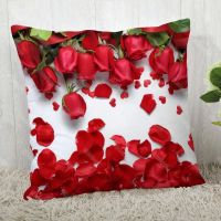 (All in stock, double-sided printing)    Red Rose Pillow Case Modern Home Decoration Pillow Case 45X45cm Living Room A2020.4.29 40X40cm   (Free personalized design, please contact the seller if needed)