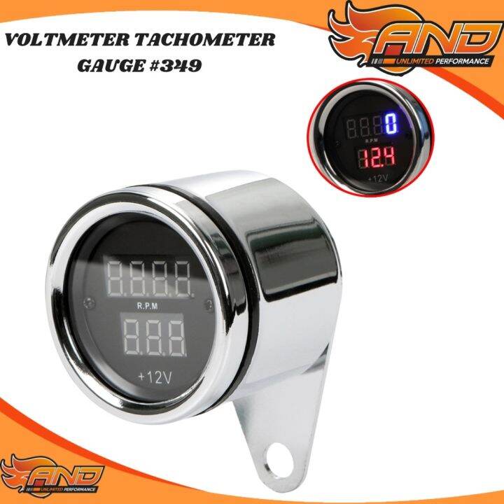 Motorcycle RPM Digital Voltmeter Gauge 12v 349 | Lazada PH