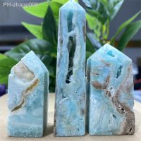 Hemimorphite Blue Tower Natural Stones And Crystal Point Wand Quartz Healing Obelisk Energy Ore Mineral Crafts Home Decoration