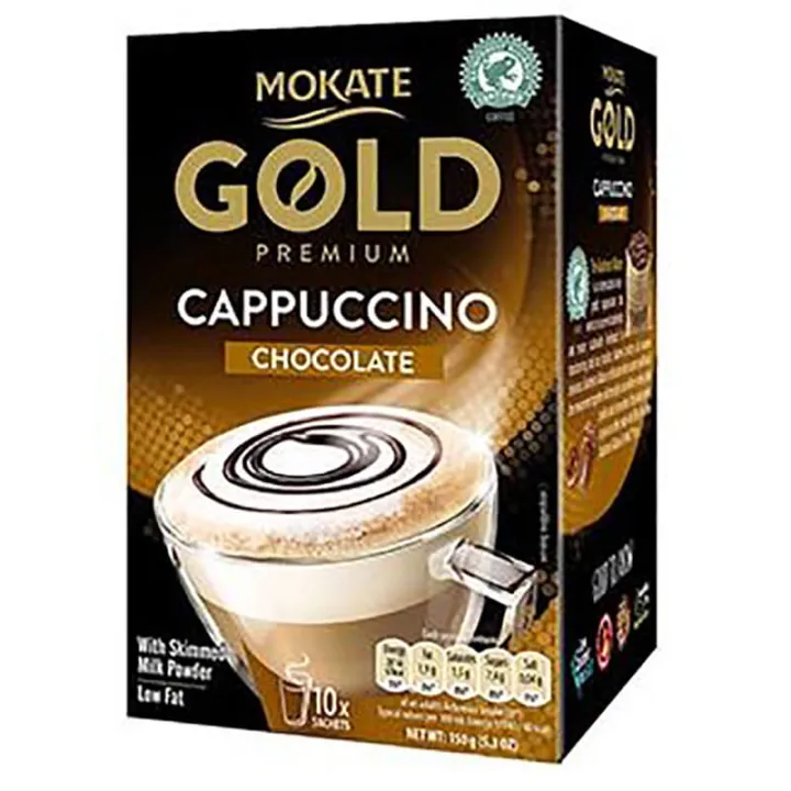 Mokate Gold Premium Capuccino Chocolate Flavor Coffee 10pcs - 150g ...