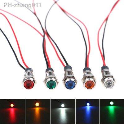 5 Pcs Geel Blauw Groen Wit Rood IP67 Waterdichte Led Metalen Lampje Dash Dashboard Panel Waarschuwing Lamp 6Mm 12V-24V