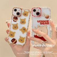 Omykod เคสโทรศัพท์มือถือแบบนิ่ม ใส ลายการ์ตูนหมีพูห์น่ารัก สําหรับ iPhone 14 13 12 11 Pro Max X XR Xs Max 7 8 6 6S Plus SE