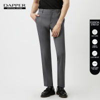 DAPPER กางเกงทำงาน Essential Stretch ทรง Slim-Fit สีเทา