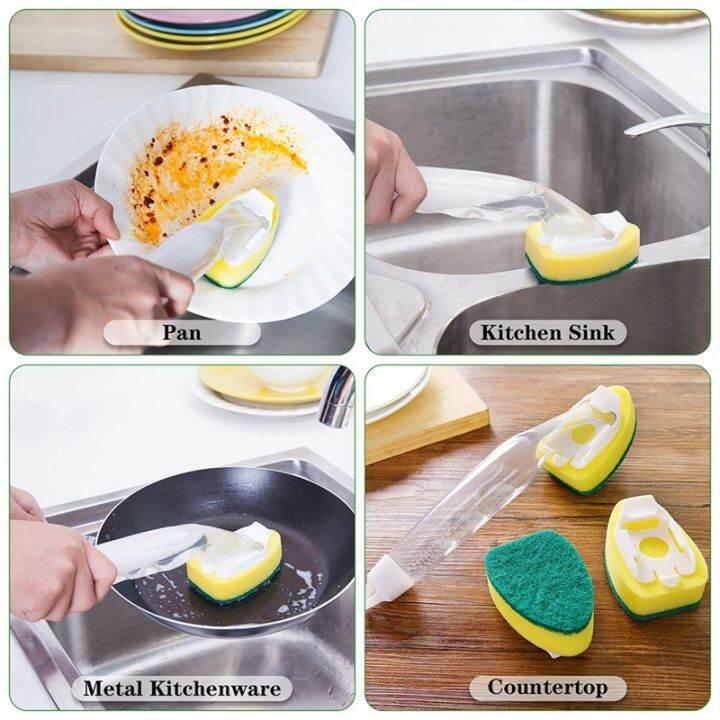 heavy-duty-dish-washing-stick-sponge-dish-washing-sponge-with-handle-non-scratching-and-reusable-dish-sink-9-pcs