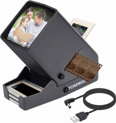 TCNEWCL 35mm Slide and Film Viewer, Negative Scanner, Desk Top LED Lighted Illuminated Viewing, 3X Magnification, USB Powered