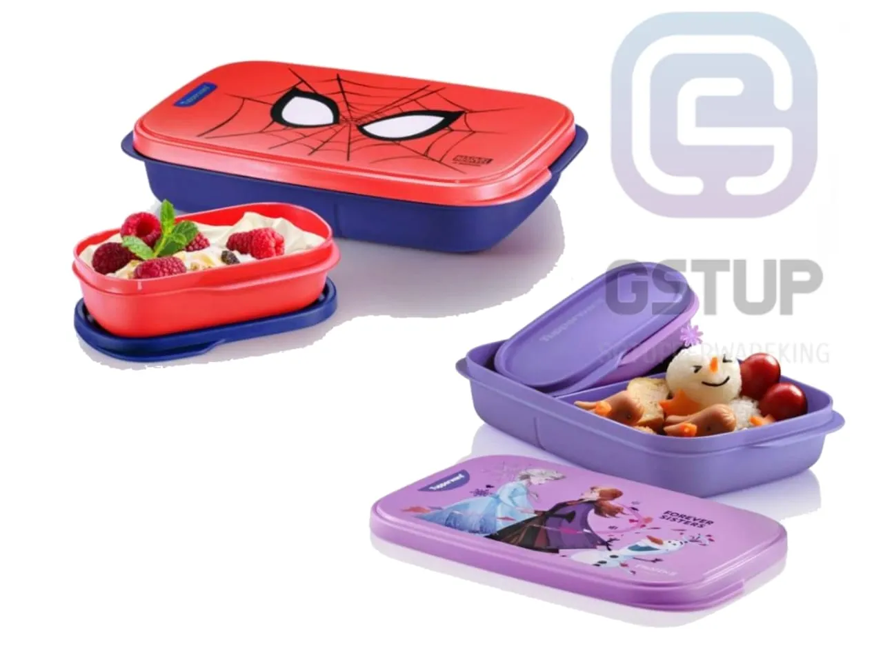 Tupperware Marvel Spiderman and Disney Frozen Lunch Box Set (560ml+120ml) |  Lazada Singapore