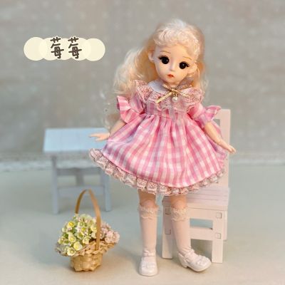 New 30cm BJD 16 Doll with clothes glasses Long wig Makeup Fashion Casual Wear Rabbit Princess Dress Up DIY Toys for Girls Gift