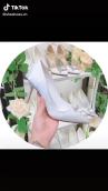 Giày cưới lụa satin cao cấp giày cao gót trắng, độc quyền SHE SHOES