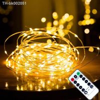 ✱ Remote Control Fairy Lights Copper Wire Timer LED String Lights Garland Christmas Decoration Lights USB Battery Powered 5/10/20M