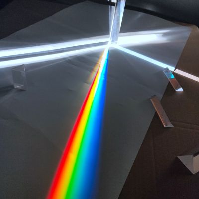 Optical Glass Triangular Prism Lens Small Experimental Equipment Mitsubishi Rainbow Refractor Photography Mirror