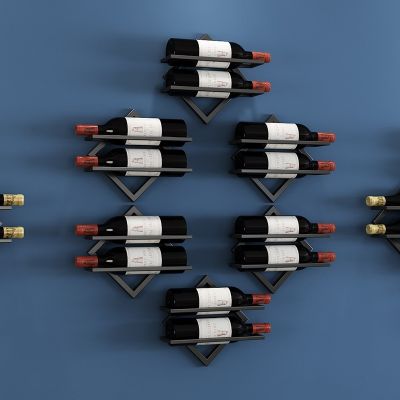 【CW】 Wall Mounted Upside Down Wine Rack Bottle Goblet Glass Holder Storage Organizer