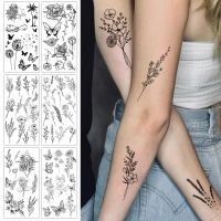 Tattoo Sticker Fake Flower Butterfly Waterproof Temporary Tattoo Body Art DIY INS Style Long Lasting Tattoo Sticker