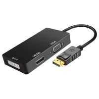 【Direct-sales】 3ใน1 DP พอร์ตแสดงภาพอะแดปเตอร์ HDMI DVI VGA สายอะแดปเตอร์1080P เครื่องแปลงไฟล์ HD Thunderbolt 3ฮับสำหรับพีซีโปรเจคเตอร์แล็ปท็อป HDTV