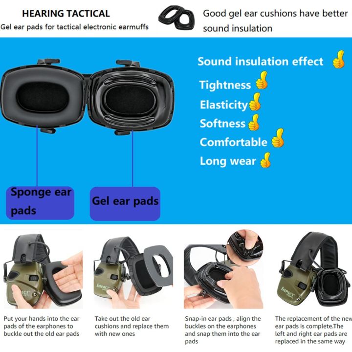 ชุดหูฟังสำหรับถ่ายภาพเจล-headset-taktis-จุกหูฟังสำหรับ-howard-leight-impact-sportmuff-zohan-em054-prohear-030-036-016-swr-017