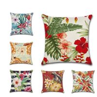 Wholesale Vintage Retro flowers Sofa Cushion Cover Cotton Linen 45x45cm Cheaper Throw Pillow Cover Case Bird Flowers Printing Home Decoration