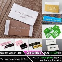 【hot sale】❀❇✾ D18 personalized woven label collar tag customized garment label print etiketa for clothing ribbon cotton silk polyester label