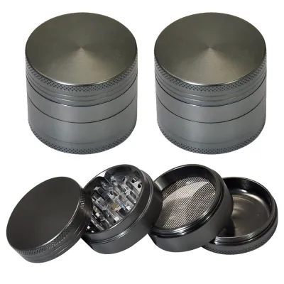 [COD] Factory direct sales new 50mm aluminum alloy gun black smoke grinder four-layer light plate