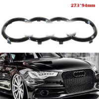 ✘✴ For Audi A1 A3 A4 A5 A6 A7 Gloss Black Front Radiator Grille Rings Emblems Auto Decorate Accessories 273x94mm