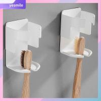 YESMILE 1/2pcs อลูมิเนียมอวกาศ ที่ใส่แปรงสีฟันไฟฟ้าโลหะ 2.761.781.78นิ้ว สีขาวขาว ที่จัดเก็บแปรงสีฟัน Punch-Free ที่เก็บของในห้องน้ำแบบมีกาวในตัว ห้องน้ำในห้องน้ำ