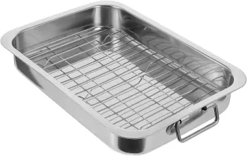 NutriChef Oval Roasting Pan, Roaster with Polished Rack, Wide Handle and  Stainless Steel Lid, Turkey Chicken Roasting Pan Great for Dinners, Tender