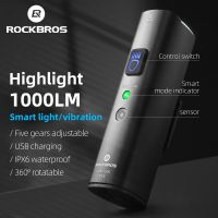 HOT★ROCKBROS 2021สมาร์ทจักรยานไฟจักรยาน IPX6จักรยานกันน้ำด้านหน้า USB ชาร์จไฟ LED จักรยานแสงจักรยานอุปกรณ์เสริม