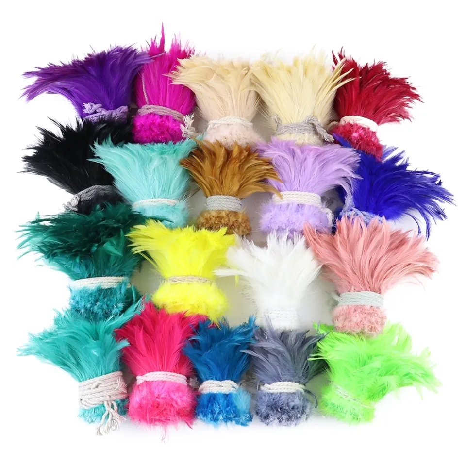 50Pcs Fluffy Natural Rooster Feathers Crafts DIY Accessories 8-15CM Chicken  Feather Fly Tying Materials Sewing Decoration Plumes