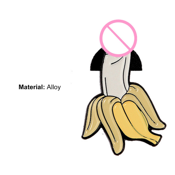 เข็มกลัดรูปกล้วยมีคลื่นแรงโน้มถ่วงสำหรับทุกเพศ-เข็มกลัดปักหมุดเข็มกลัดรูปกล้วยแบบตลกๆสำหรับตกแต่งเสื้อผ้าด้วยไฟฟ้า