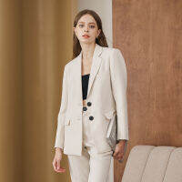 PIMNATTA Lucia Blazer Ivory เบลเซอร์ตัดเย็บงานสูท สีขาวงาช้าง (สินค้าพร้อมส่ง) Workwear Minimal ผ้า BM อัดกาว ใส่สบาย Complete Look เสื้อสูทผู้หญิง