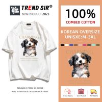 TrendSir เสื้อโอเวอร์ไซส์ มีของพร้อมส่ง เสื้อยืดแขนสั้นทรงหลวมสไตล์เกาหลี มี7สี M-3XL