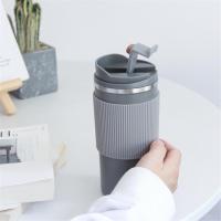 【CW】Thermos Cup Couples 304 Stainless Steel Portable Fashion 450ml Simple Ins Wind Men And Women Heat Insulated Wholesale Coffee Cup