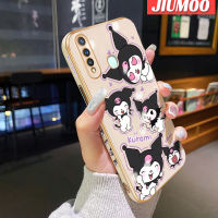 เคส JIUMOO สำหรับ Vivo Y19 Y5s Z1 Pro เคสการ์ตูนน่ารัก Kuromi ใหม่หรูหราชุบขอบสี่เหลี่ยมเคสมือถือกันกระแทกเคสซิลิโคนนิ่มคลุมทั้งหลังเคสกันกระแทกเลนส์กล้องถ่ายรูป