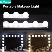 ☏☃▫ USB Stepless Mirror Light 5 LED Bulbs Vanity Light Color Temperature Adjustable Hollywood make up lights