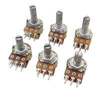 3Pcs WH148 Double Potentiometer 6 Pin 15/20mm Shaft B1K B2K B5K B10K B20K B50K B100K B250K B500K B1M Potentiometers