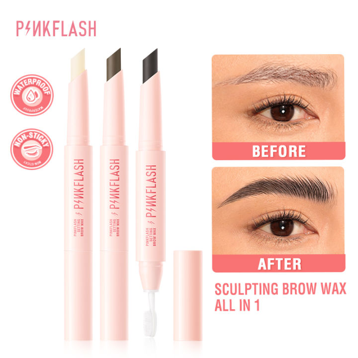 PINKFLASH 2-in-1 Waterproof Sculpting Brow Wax with Brush Long-lasting ...