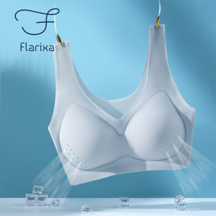Flarixa Women's Plus Size Seamless Bra Push Up Invisible Bra