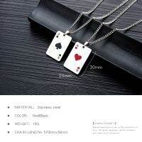 OPK Fashion Mens Poker Cardinal ASpade A Pendant Necklace Stainless Steel Jewelry Accessories